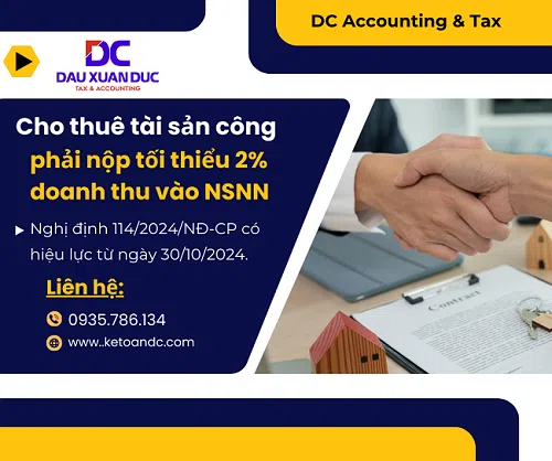 Cho thuê tài sản công phải nộp tối thiểu 2% doanh thu