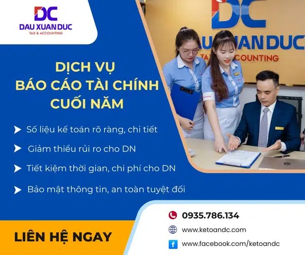 DỊCH VỤ LẬP BÁO CÁO TÀI CHÍNH CUỐI NĂM