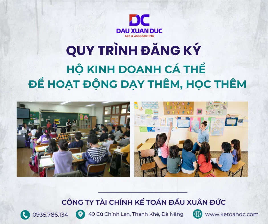 Quy trình Đăng ký Hộ kinh doanh cá thể để hoạt động dạy thêm, học thêm