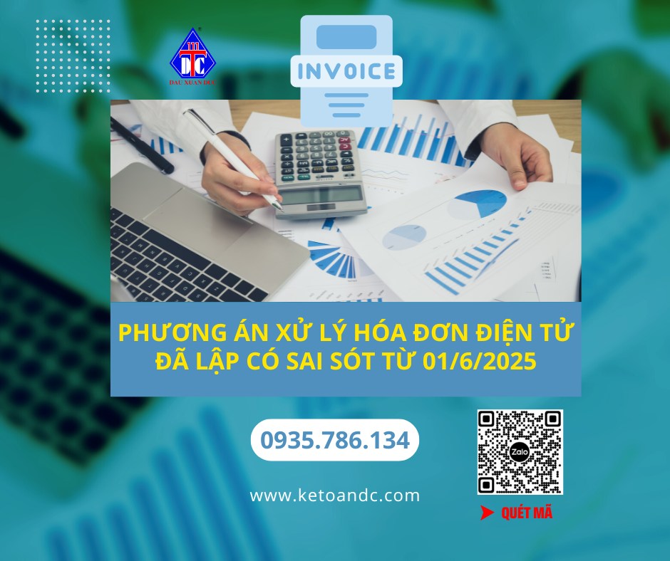 Phương án xử lý hóa đơn điện tử đã lập có sai sót từ 01/6/2025