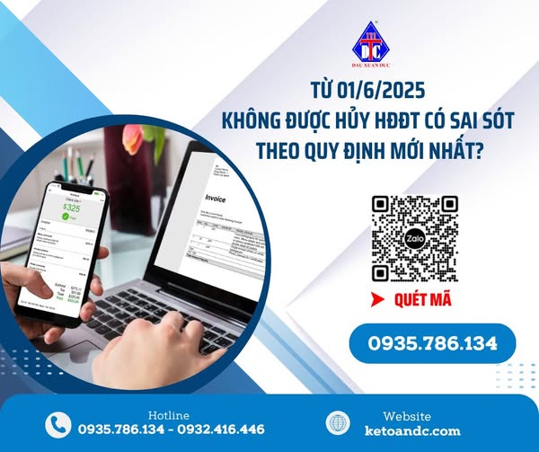Từ 01/6/2025 không được hủy hóa đơn điện tử có sai sót theo quy định mới nhất?